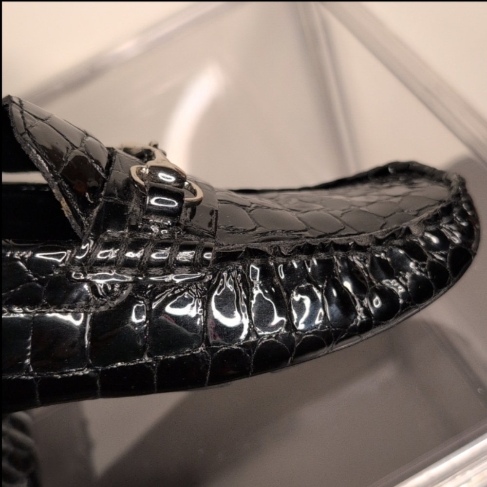 Cole Haan Crocodile Driving Mocs Women's 6.5B Loafers Black D28096 Old Money - Picture 11 of 12